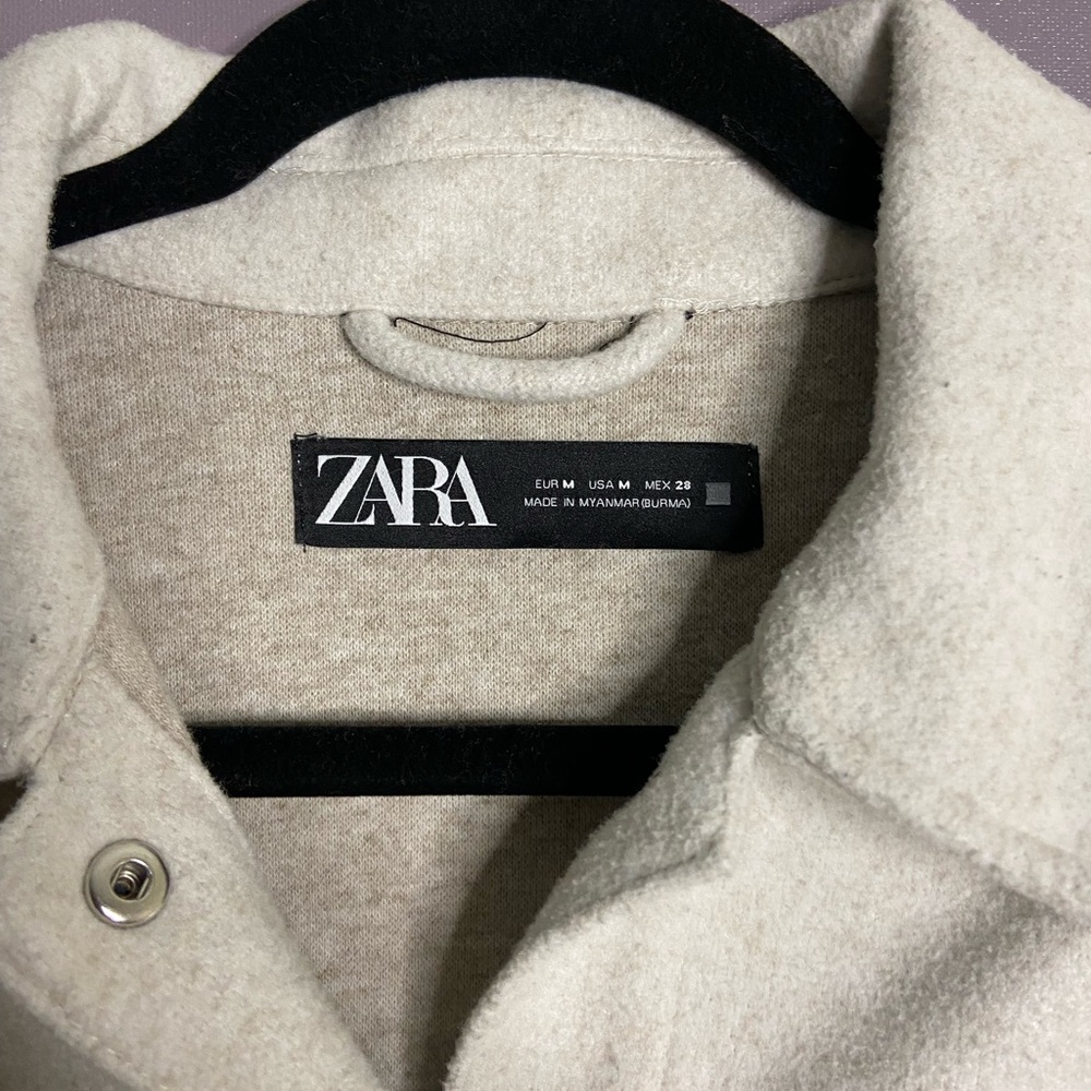 Zara Cream/Oat Button Down Shacket - image 2